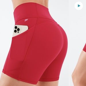 red workout fabletics shorts ❤️❤️❤️